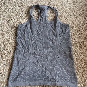 lululemon athletica Textured Gray Racerback Tank Top